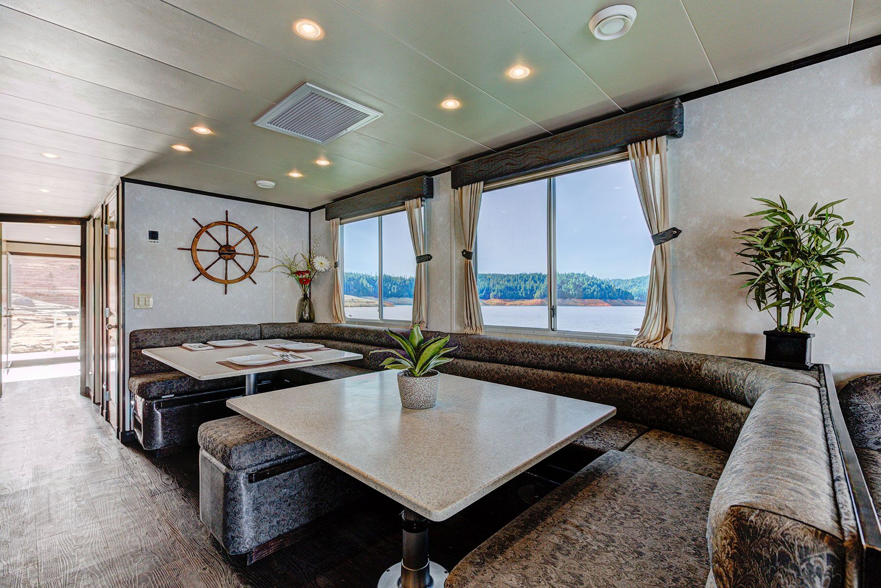 Kitchen interior of Ruby Houseboat